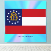 ジョージア州旗 キャンバスプリント (インサイチュ (ウッドフロア))