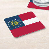 ジョージア州旗 スクエアペーパーコースター (アングル)