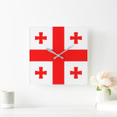 ジョージア州旗 スクエア壁時計 (ホーム)