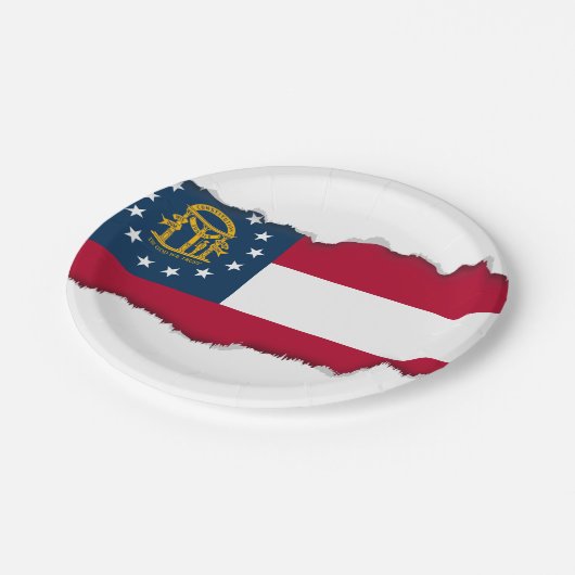 ジョージア州旗 ペーパープレート (アングル)
