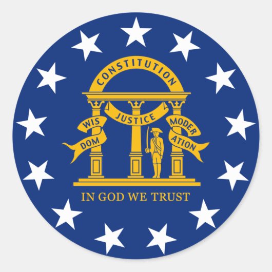 ジョージア州旗 ラウンドシール (正面)