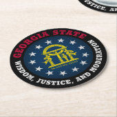 ジョージア州旗 ラウンドペーパーコースター (アングル)