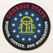 ジョージア州旗 ラウンドペーパーコースター (正面)