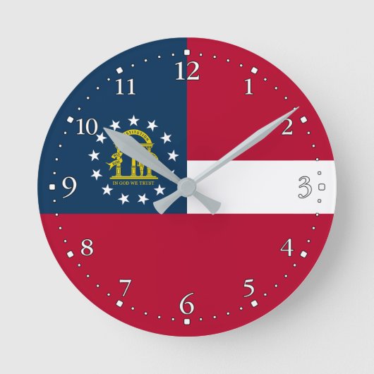 ジョージア州旗 ラウンド壁時計 (正面)
