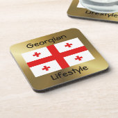 ジョージア州旗+文字コースター コースター (左側)