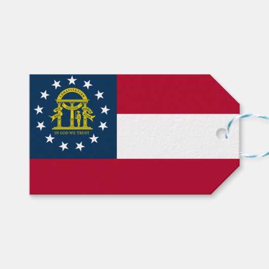 ジョージア州旗(米国州) ギフトタグ (正面(横))
