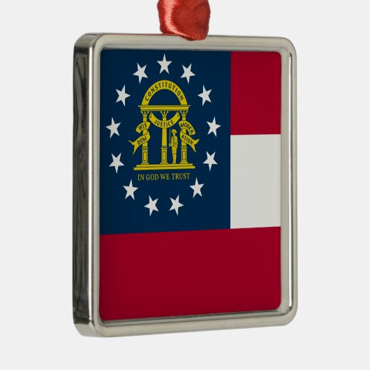 ジョージア州旗(米国州)セラミックオーナメント メタルオーナメント (右)