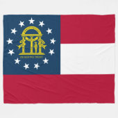 ジョージア州旗(米国州) フリースブランケット (正面(横))