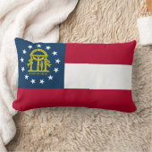 ジョージア州旗(米国州) ランバークッション (ブランケット)