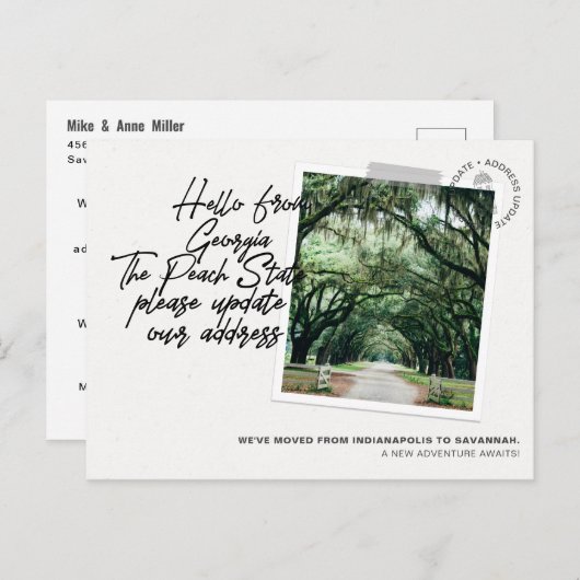 ジョージア州目的地の移動発表 インビテーションポストカード (正面/裏面)