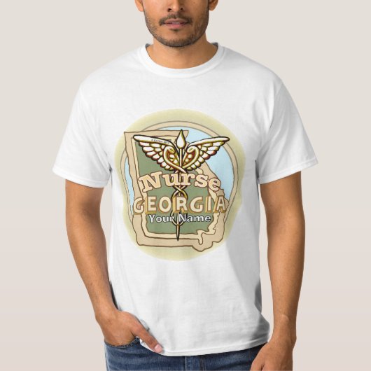 ジョージア州看護師カドゥケウスTシャツ Tシャツ (正面)