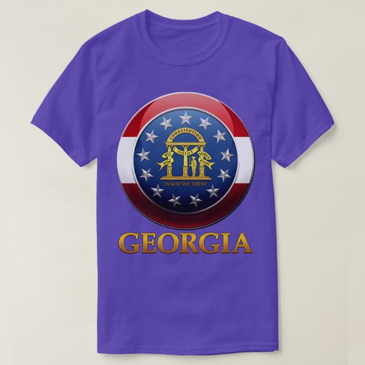 ジョージア州章旗ラウンドエル Tシャツ (デザイン正面)