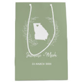 ジョージア州結婚シルエット記念日     ミディアムペーパーバッグ (正面)