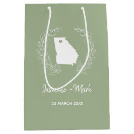 ジョージア州結婚シルエット記念日     ミディアムペーパーバッグ