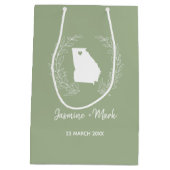 ジョージア州結婚シルエット記念日     ミディアムペーパーバッグ (裏面)