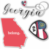 ジョージア州、ダイカットシールのシート シール (正面)