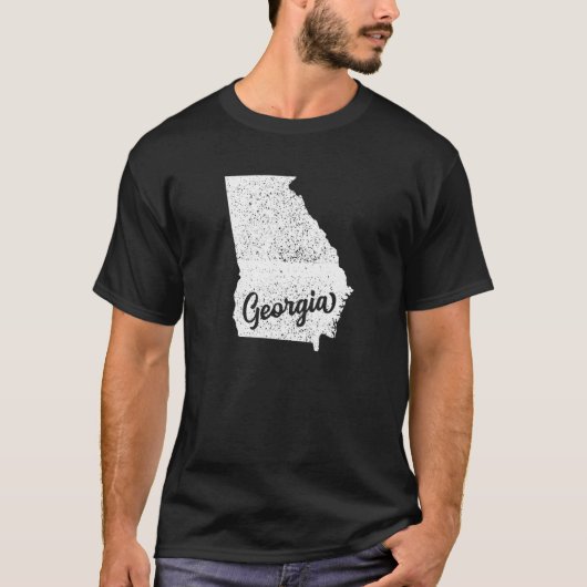 ジョージア州・土産用のジョージア概要地図 Tシャツ (正面)