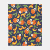 ジョージア桃と桃の花 フリースブランケット (正面)