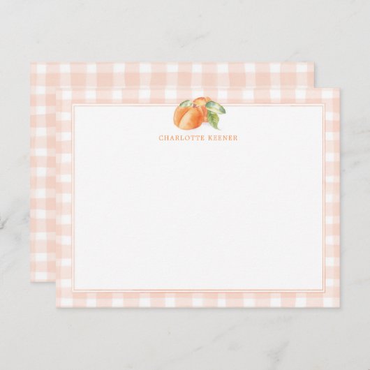 ジョージア桃の個人文房具 ノートカード (正面/裏面)