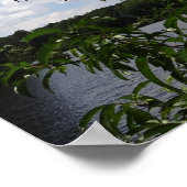 ジョージア桃の木ふわふわの白い雲 ポスター (角)