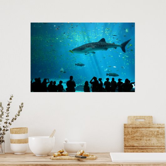ジョージア水族館でクジラの雄サメ ポスター (キッチン)