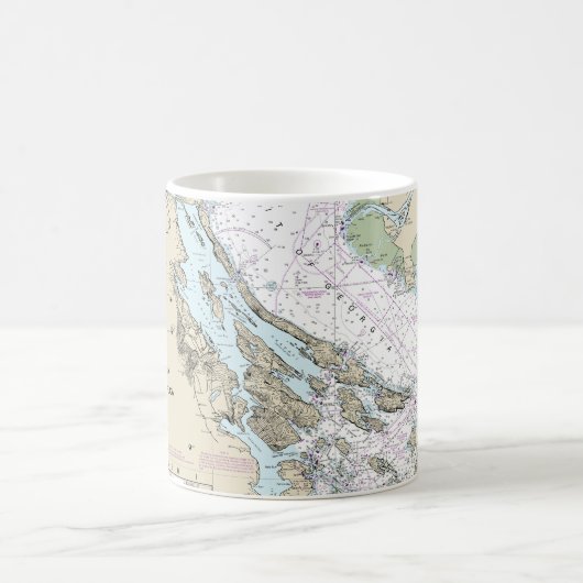 ジョージア海峡とフアン・デ・フカ海峡の海図 コーヒーマグカップ (中央)