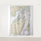 ジョージア海峡とフアン・デ・フカ海峡の海図 タペストリー (正面)