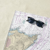 ジョージア海峡とフアン・デ・フカ海峡の海図 ビーチタオル (インサイチュ)