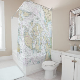 ジョージア海峡へフアン・デ・フカ海峡の海図 シャワーカーテン