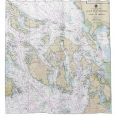 ジョージア海峡へフアン・デ・フカ海峡の海図 シャワーカーテン (正面)