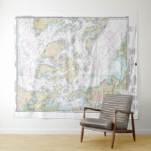 ジョージア海峡へフアン・デ・フカ海峡の海図 タペストリー (インサイチュ(横))