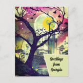 ジョージア湿地アートカードからの挨拶 ポストカード (正面)