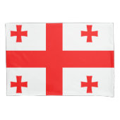 ジョージア独身の州旗を持つ愛国的なピラロケース 枕カバー (正面)