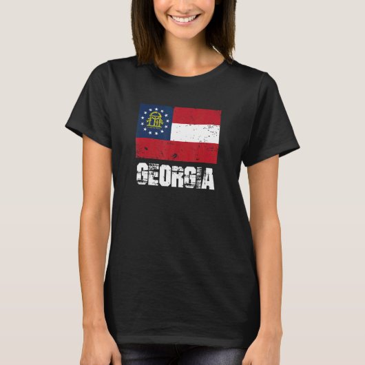 ジョージア米州アメリカUSA北アメリカ女性 Tシャツ (正面)
