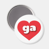 ジョージア赤いハート – 私はgaを愛する マグネット (正面/裏面)