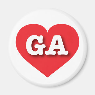 ジョージア赤いハート- I love GA マグネット