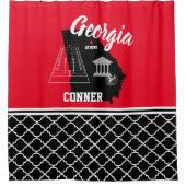 ジョージア赤と黒 シャワーカーテン (正面)