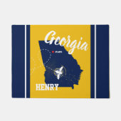 ジョージア金ゴールドと海軍 ドアマット (正面)