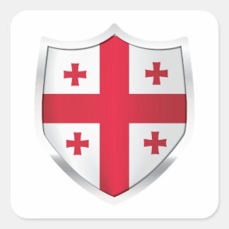 ジョージア銀シールド国旗 スクエアシール