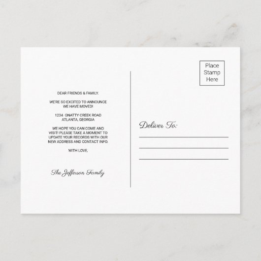 ジョージア黒板州マップ移動はがき 案内ポストカード (裏面)