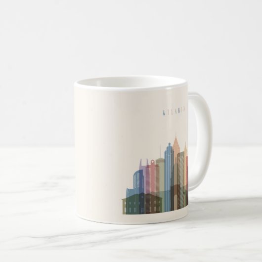 ジョージア・アトランタ |スカイライン コーヒーマグカップ (正面右)