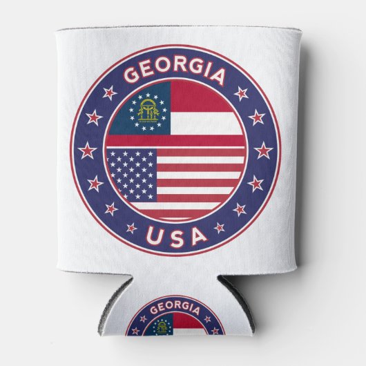 ジョージア，アメリカ州，ジョージアTシャツ 缶クーラー (正面)