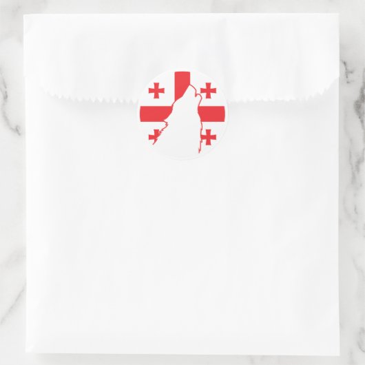 ジョージア・ウルフジョージア国旗 ラウンドシール (バッグ)