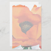 ジョージア・オキーフ圧倒する抽象的なオレンジケシ 便箋 (正面/裏面)