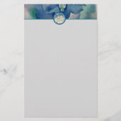 ジョージア・オキーフ圧倒する白いバラおよびLarkspur 便箋 (正面)