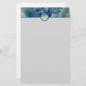 ジョージア・オキーフ圧倒する白いバラおよびLarkspur 便箋 (正面/裏面)