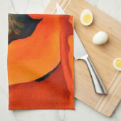 ジョージア・オキーフ圧倒する赤のケシ キッチンタオル (四つ折り)