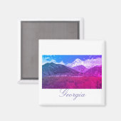 ジョージア・カズベギ建築自然磁石 マグネット (正面/裏面)