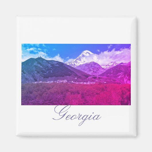 ジョージア・カズベギ建築自然磁石 マグネット (正面)