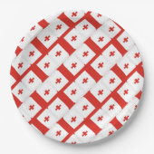 ジョージア・サカルトヴェロ国旗のパターン ペーパープレート (正面)